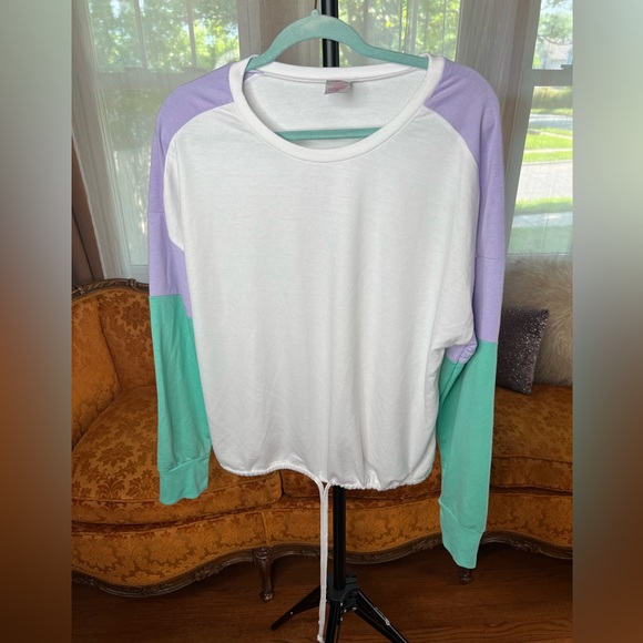 NWOT juniors No Boundaries color block cinch top sweater Size 3X - Picture 3 of 5